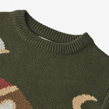 Wheat Main Jacquard Pullover Rocket Knitted Tops 1687 forest night