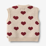 Wheat Main Jacquard Vest Gaby Knitted Tops 9562 offwhite melange