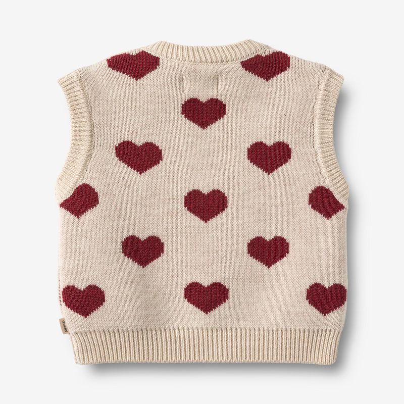 Wheat Main Jacquard Vest Gaby Knitted Tops 9562 offwhite melange