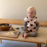 Wheat Main Jacquard Vest Gaby Knitted Tops 9562 offwhite melange