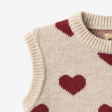 Wheat Main Jacquard Vest Gaby Knitted Tops 9562 offwhite melange