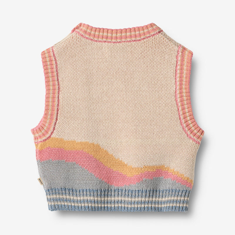 Wheat Main Jaquard Vest Maria Knitted Tops 9042 multi