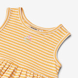 Wheat Main Jersey Dress Embroidery Martha Dress 9449 yellow rib stripe