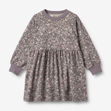 Wheat Main Jersey Dress L/S Dorthea Dress 9565 purple stone flowers