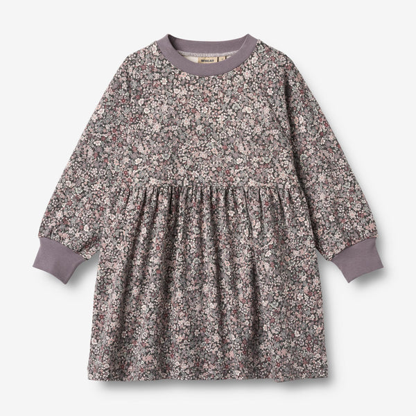 Wheat Main Jersey Dress L/S Dorthea Dress 9565 purple stone flowers