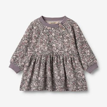 Wheat Main Jersey Dress L/S Dorthea Dress 9565 purple stone flowers