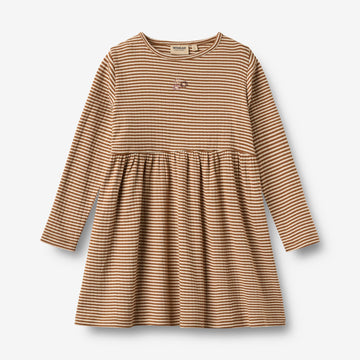 Wheat Main Jersey Dress L/S embroidery Sessa Dress 3017 warm hazel stripe