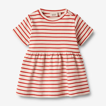 Wheat Main Jersey Dress S/S Anna Dresses 2078 red stripe