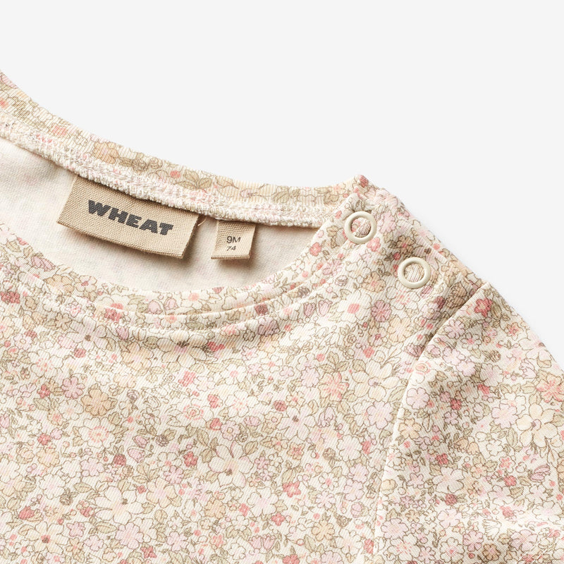 Wheat Main Jersey Dress S/S Johanna | Baby Dresses 1250 cream flower meadow