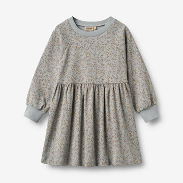 Wheat Main Jersey dress L/S Dorthea Dress 9765 slightly blue flowers