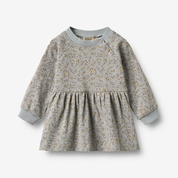 Wheat Main Jersey dress L/S Dorthea Dress 9765 slightly blue flowers