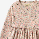Wheat Main Jersey dress L/S Emmy Dress 9764 grey cloud flowers