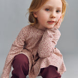 Wheat Main Jersey dress L/S Sessa Dress 9898 dime rose small flowers