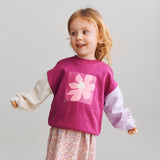 Wheat Main Jersey dress S/S Anna Dress 9876 magenta heart flowers
