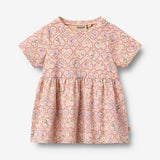 Wheat Main Jersey dress S/S Anna Dress 9876 magenta heart flowers