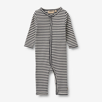 Wheat Main Jumpsuit L/S Dusty Jumpsuit 9432 navy rib stripe