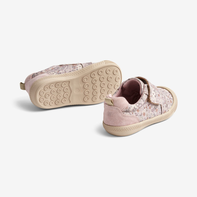 Wheat Footwear Kei Canvas Velcro | Baby Prewalkers 1353 soft lilac flowers