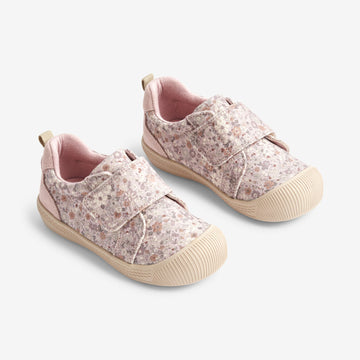 Wheat Footwear Kei Canvas Velcro | Baby Prewalkers 1353 soft lilac flowers