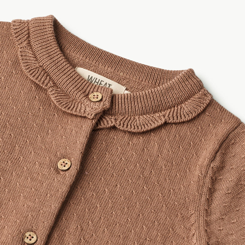 Wheat Main Knit Cardigan Amy | Baby Knitted Tops 2121 berry dust