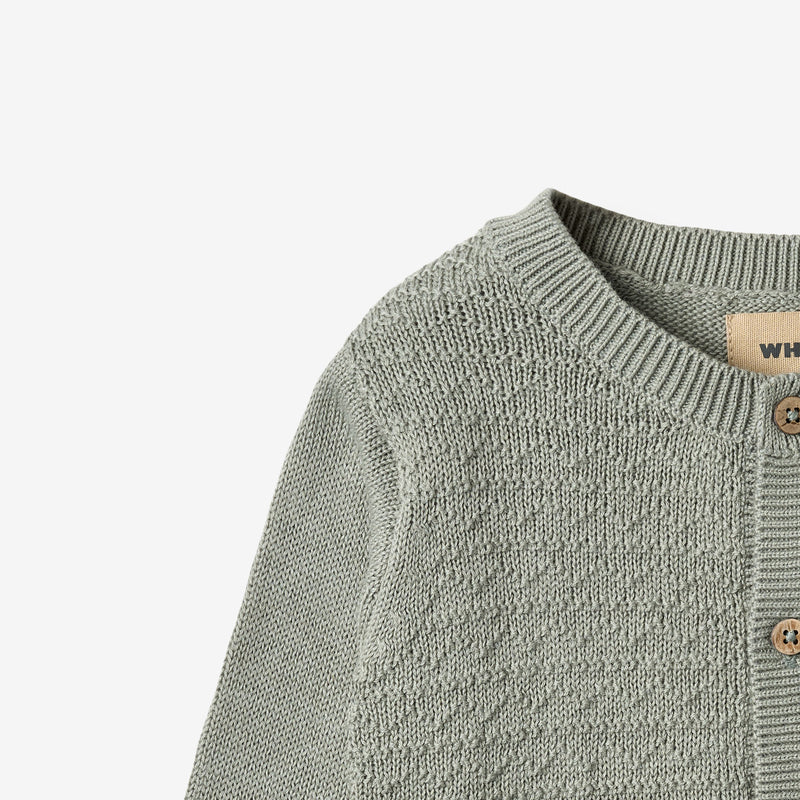 Wheat Main Knit Cardigan Bjørn Cardigan 5050 morning mist