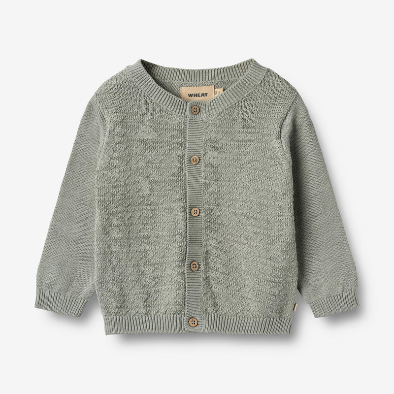Wheat Main Knit Cardigan Bjørn Cardigan 5050 morning mist