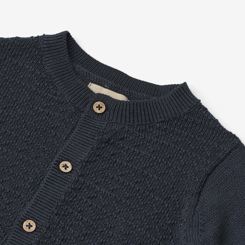 Wheat Main Knit Cardigan Bjørn Knitted Tops 1432 navy