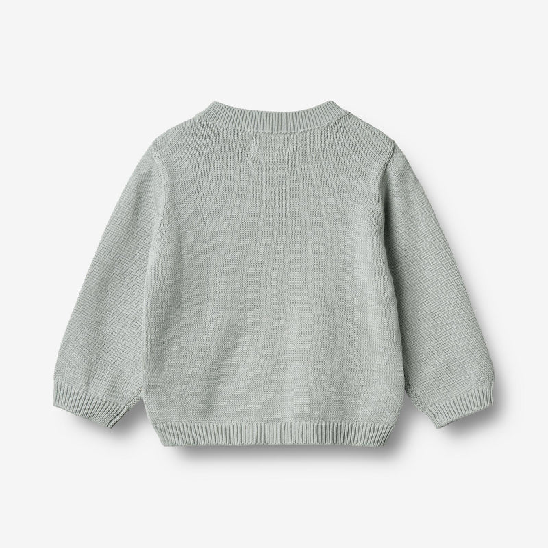 Wheat Main Knit Cardigan Bjørn Knitted Tops 1560 soft blue