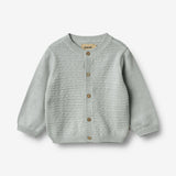 Wheat Main Knit Cardigan Bjørn Knitted Tops 1560 soft blue