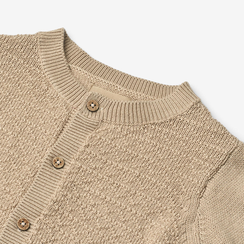 Wheat Main Knit Cardigan Bjørn Knitted Tops 9441 soft sand