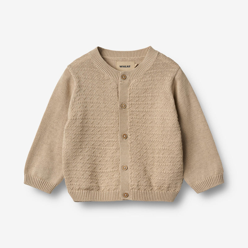 Wheat Main Knit Cardigan Bjørn Knitted Tops 9441 soft sand