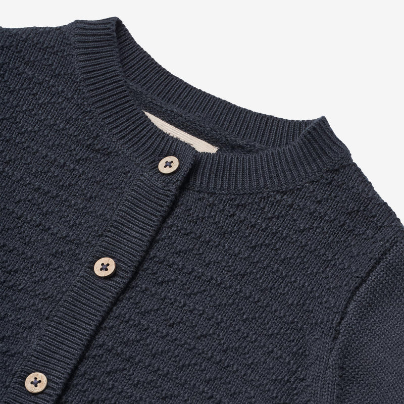 Wheat Main Knit Cardigan Bjørn Knitted Tops 1432 navy