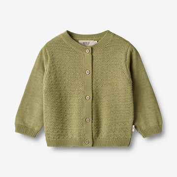 Wheat Main Knit Cardigan Bjørn Knitted Tops 4122 sage