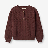 Wheat Main Knit Cardigan Celia Knitted Tops 2118 aubergine
