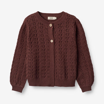 Wheat Main Knit Cardigan Celia Knitted Tops 2118 aubergine