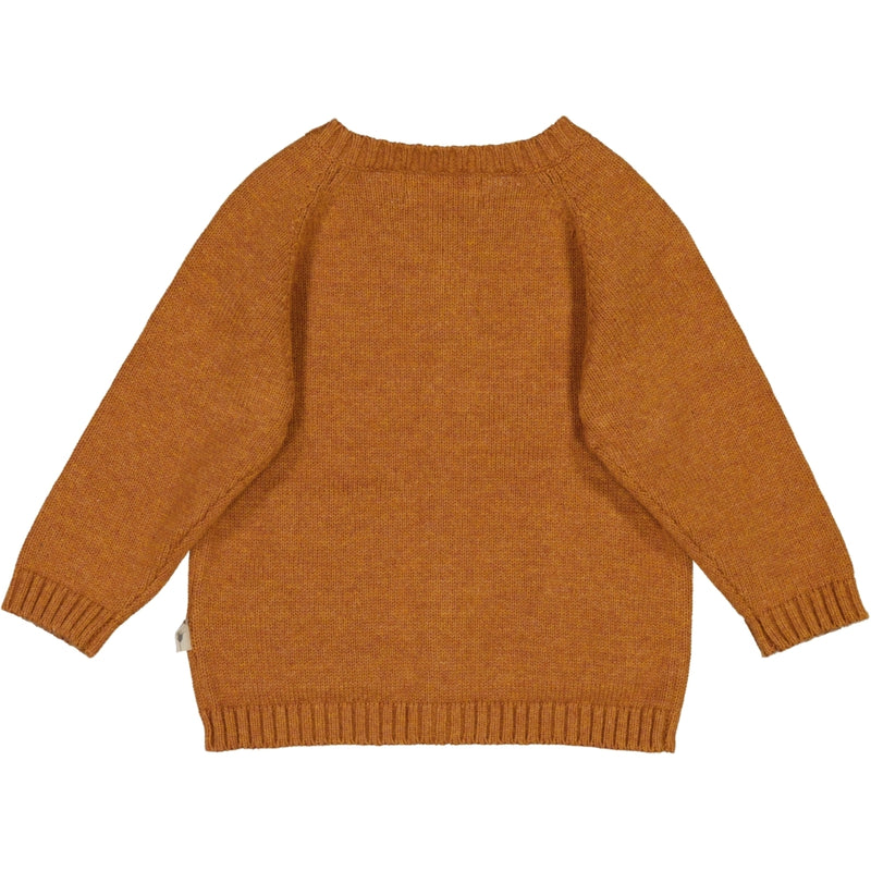 Wheat Main Knit Cardigan Classic Knitted Tops 3025 cinnamon melange