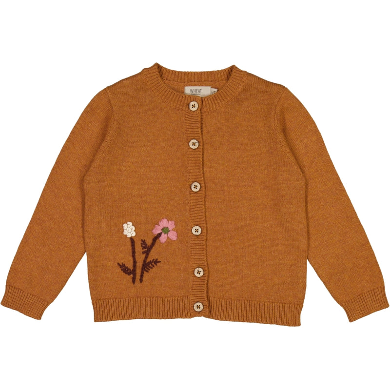 Wheat Main Knit Cardigan Ella Knitted Tops 3025 cinnamon melange