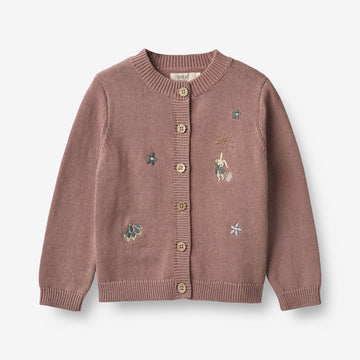 Wheat Main Knit Cardigan Ella Knitted Tops 1349 lavender rose