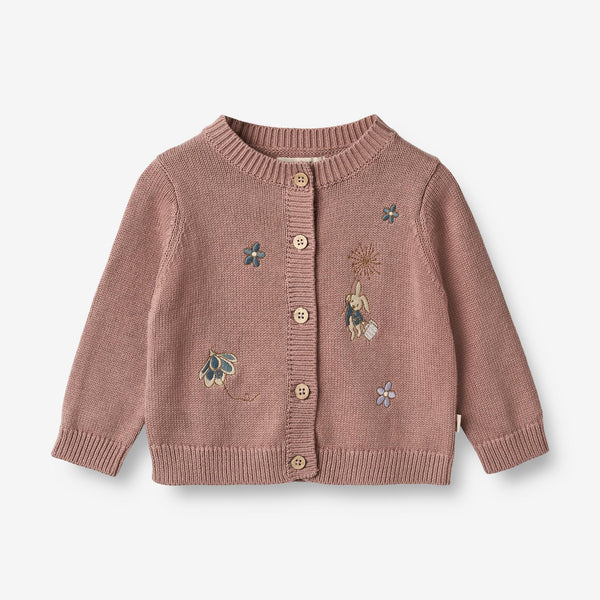 Wheat Knit Cardigan Ella | Baby Knitted Tops 1349 lavender rose