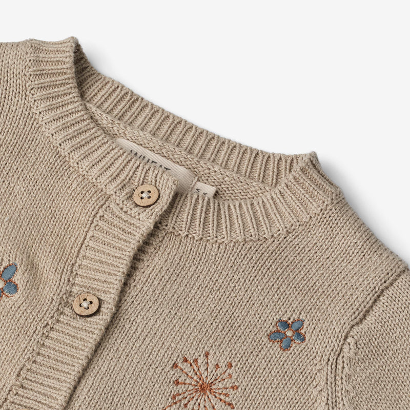 Wheat Main Knit Cardigan Ella | Baby Knitted Tops 3231 soft beige