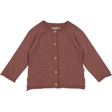 Wheat Main Knit Cardigan Hera Knitted Tops 2110 rose brown