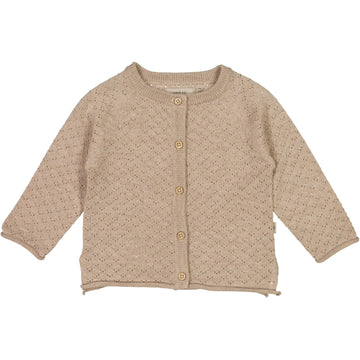 Wheat Main Knit Cardigan Hera Knitted Tops 3204 khaki melange