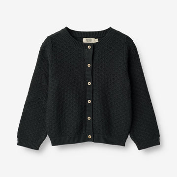 Wheat Main Knit Cardigan Magnella Knitted Tops 1432 navy