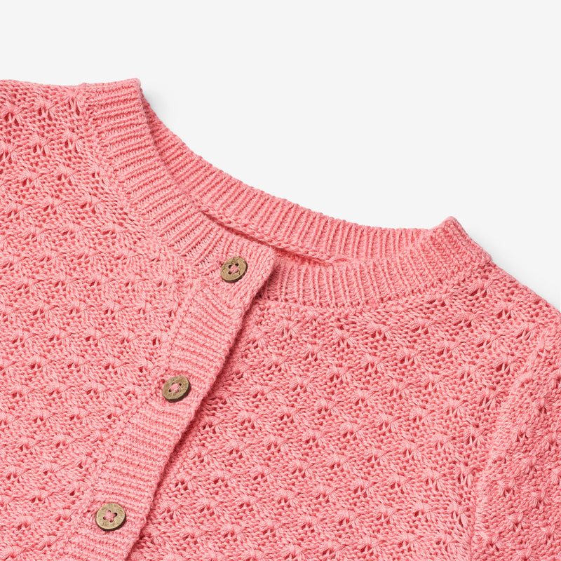 Wheat Main Knit Cardigan Magnella Knitted Tops 9423 flamingo pink