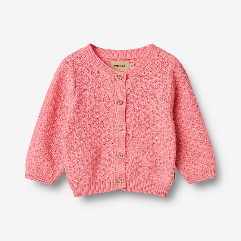 Wheat Main Knit Cardigan Magnella Knitted Tops 9423 flamingo pink