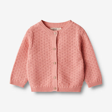 Wheat Main Knit Cardigan Magnella Knitted Tops 2509 rosette