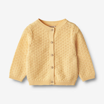 Wheat Main Knit Cardigan Magnella Knitted Tops 5001 pale apricot