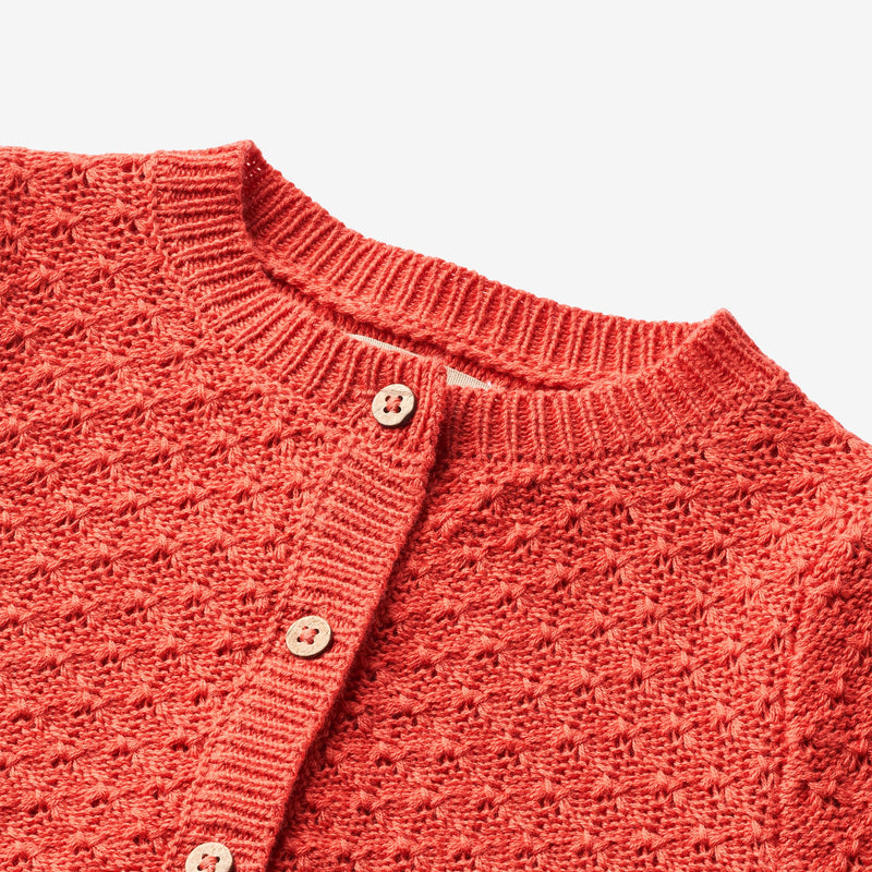 Wheat Main Knit Cardigan Magnella | Baby Knitted Tops 1123 candy red