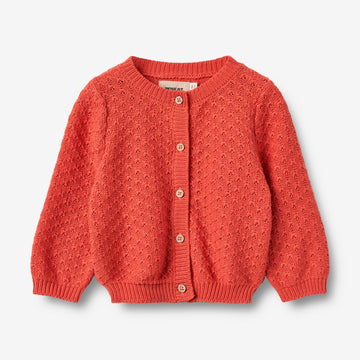 Wheat Main Knit Cardigan Magnella | Baby Knitted Tops 1123 candy red