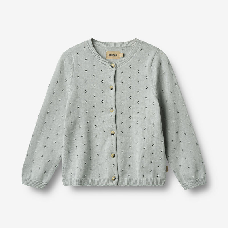 Wheat Main Knit Cardigan Maia Knitted Tops 1560 soft blue