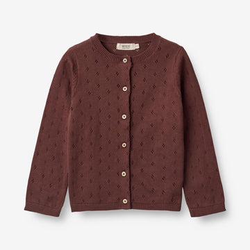 Wheat Main Knit Cardigan Maia Knitted Tops 2118 aubergine